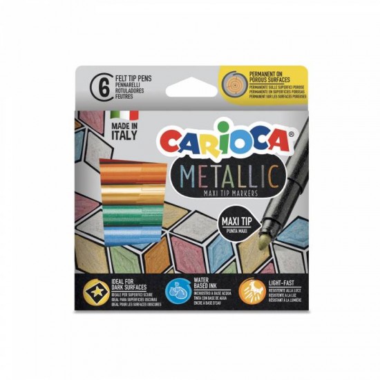 Carioca Μαρκαδόροι Ζωγραφικής Metallic Maxi Tip 6 Τεμ.
